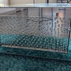 Mirrored And Crystal Coffee Table 