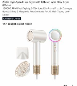 Zibtes High-Speed Ionic Hair Dryer White