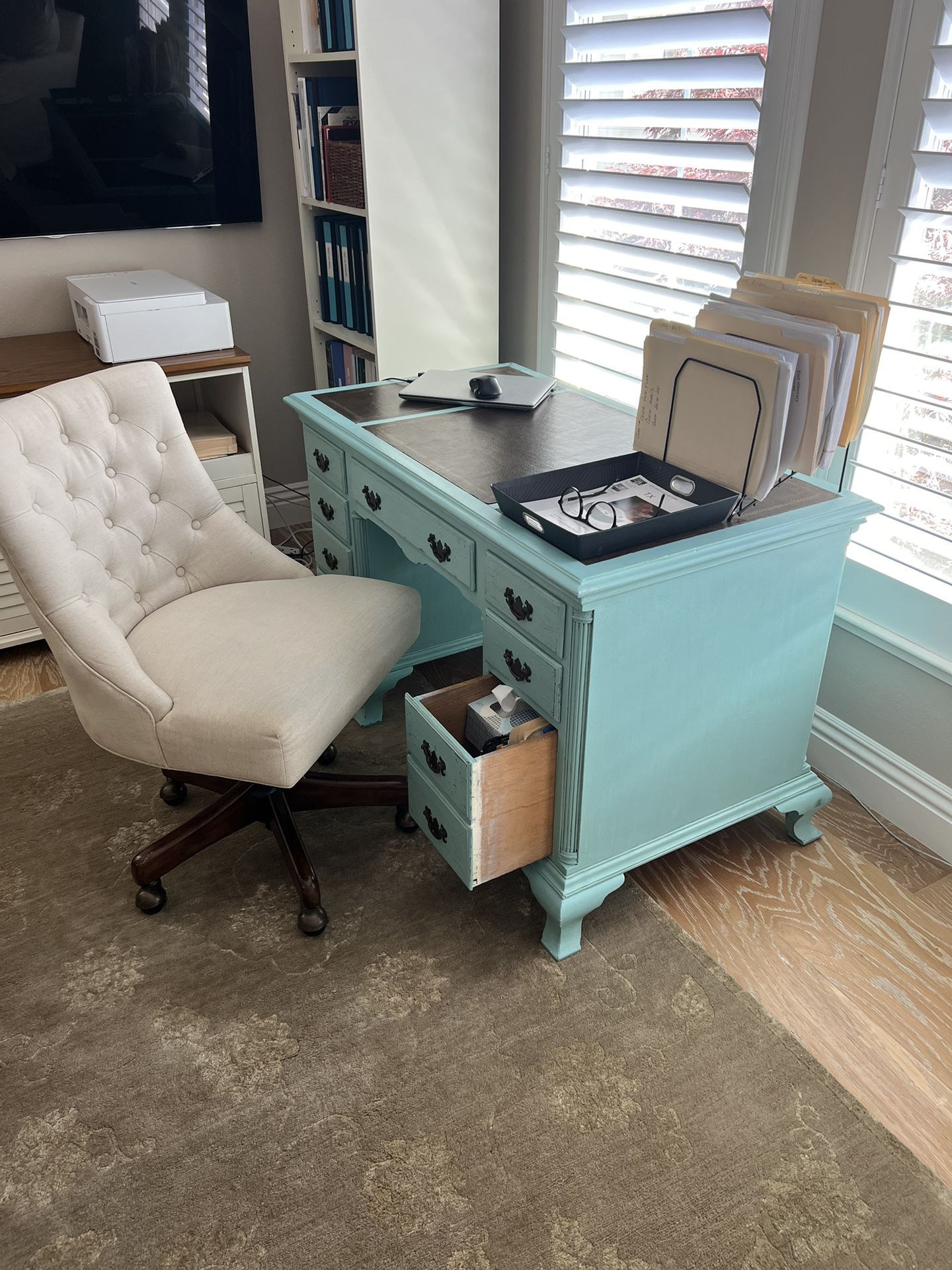 Solid Wood Desk Chalk Painted