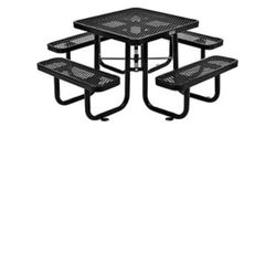 36” Square Expanded metal table and bench Top NEW in box 
