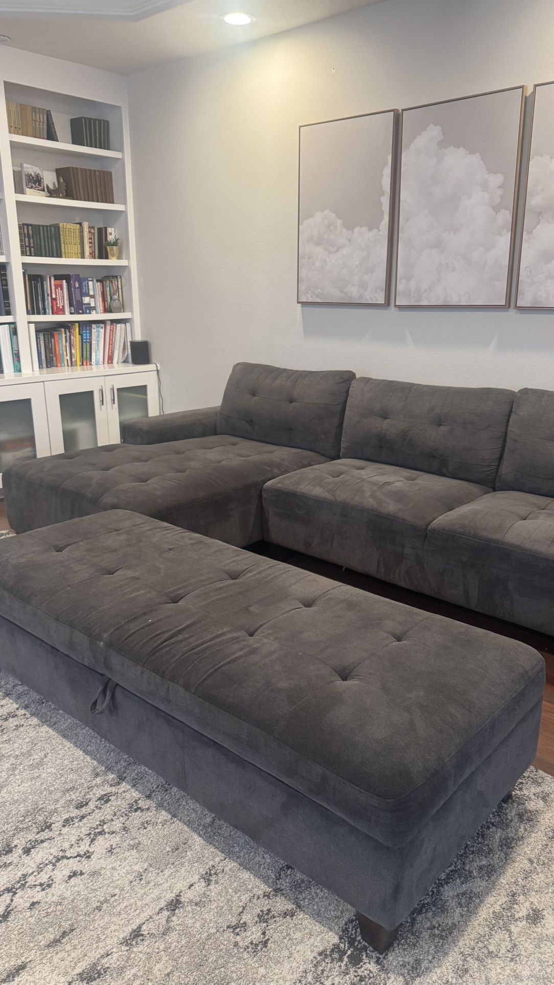 Sectional Sofa And Ottoman With Storage 