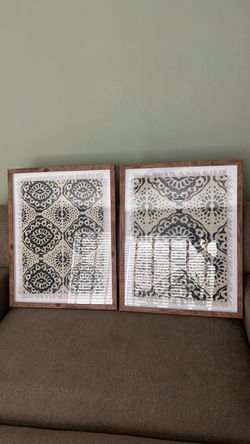 Framed fabric wall art