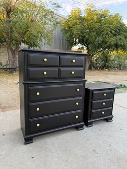 Black Dresser and Nightstand
