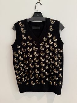Co black sequin design vest size small