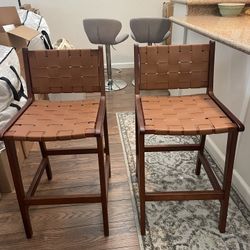 Countertop Stools (2) - brown wooden