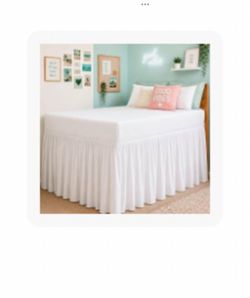 White Ruffled Bed Skirt