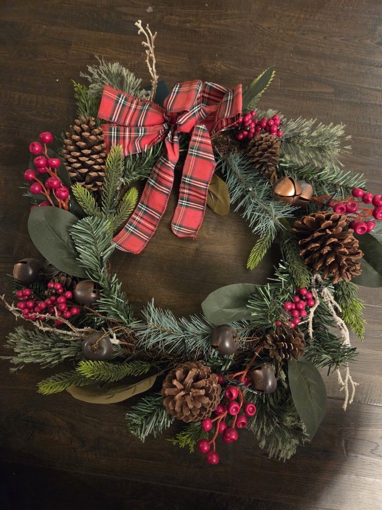 Christmas Wreath with Lights + Another Decoration