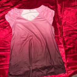 Pink Ombre V-Neck Cap Sleeve Top