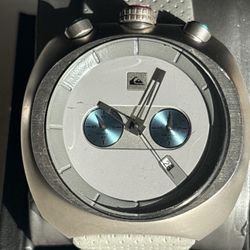 Vintage Mens Quiksilver Hedi Metal Bullhead Chronograph Watch Wristwatch M116CF