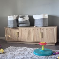 Tv Stand Natural Wood 67 Inches Brand New Assembled