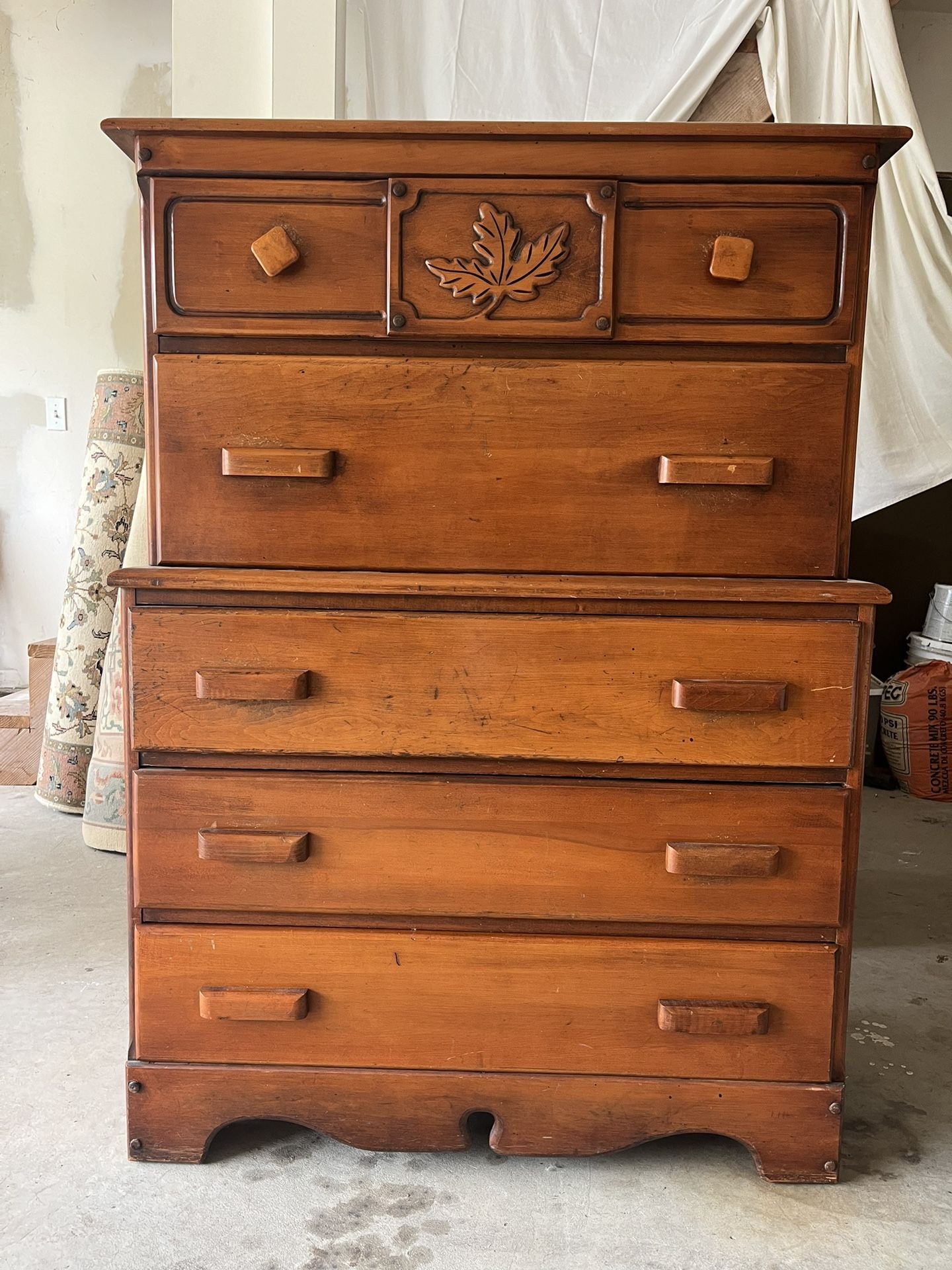 Vintage Solid Maple Bedroom Set