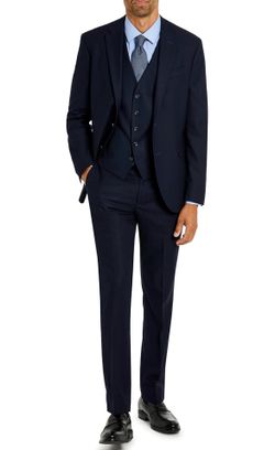Kenneth Cole Reaction Men's Modern Fit Suit Jacket Navy Blue, Size 44S