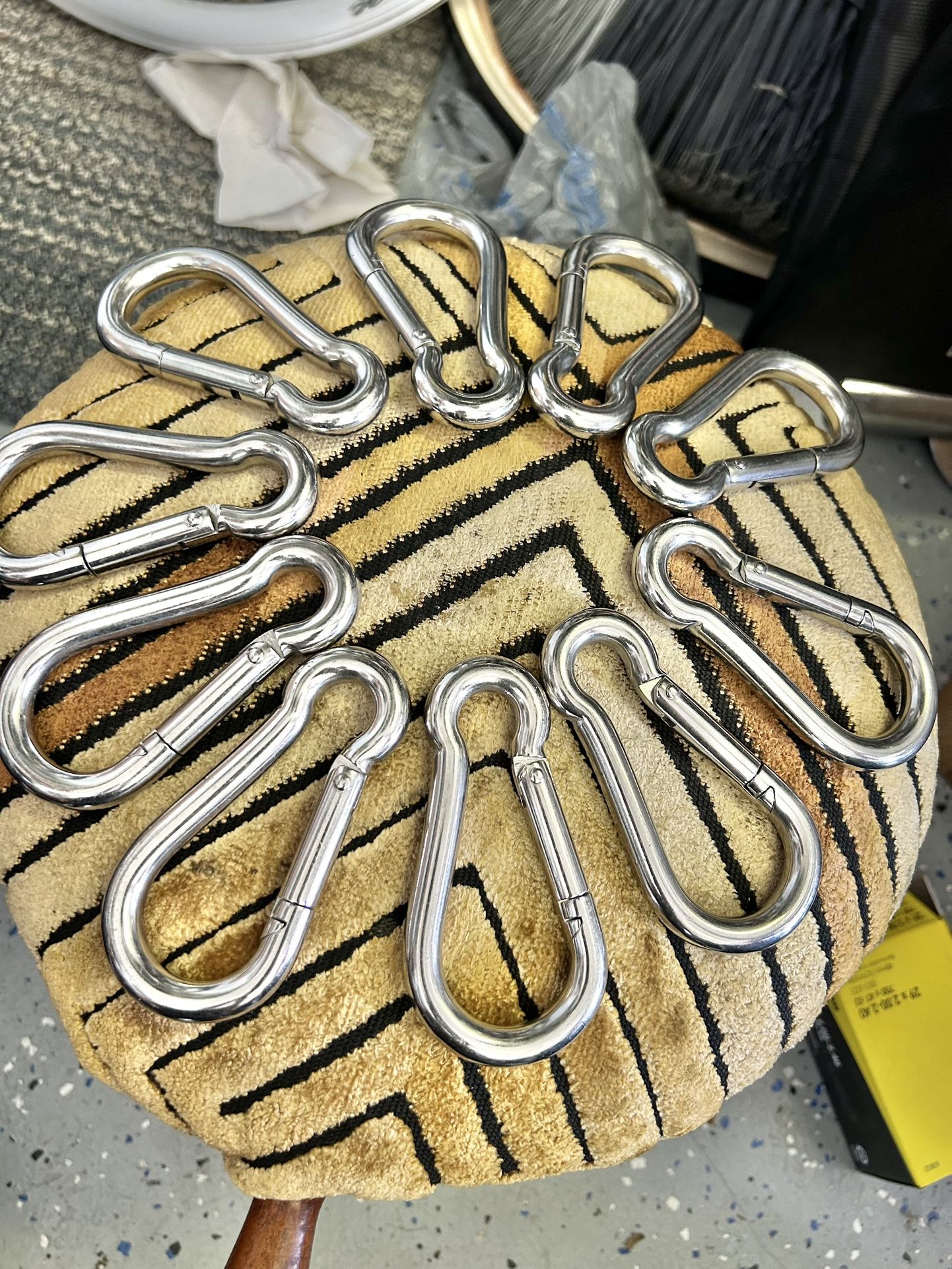 10 large carabiner clips 4 x 2 inch heavy duty stainless steel