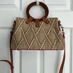 Patricia Nash Empoli Satchel Criss Cross Woven 