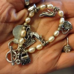 Pearl Charm Bracelet $15