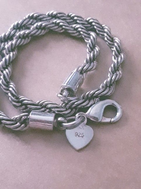 Silver Rope Bracelet.
