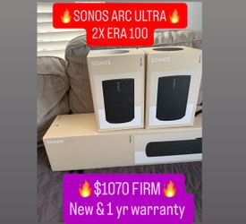 🔥 NEW & SEALED 🔥 SONOS ARC ULTRA & 2X ERA 100 🔥 $1070