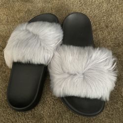 Gray Furry Slides
