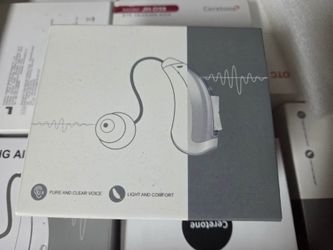 JH-W3 BTE Rechargeable Hearing Amplifier w/ Charging Case, Silver, Both Ears