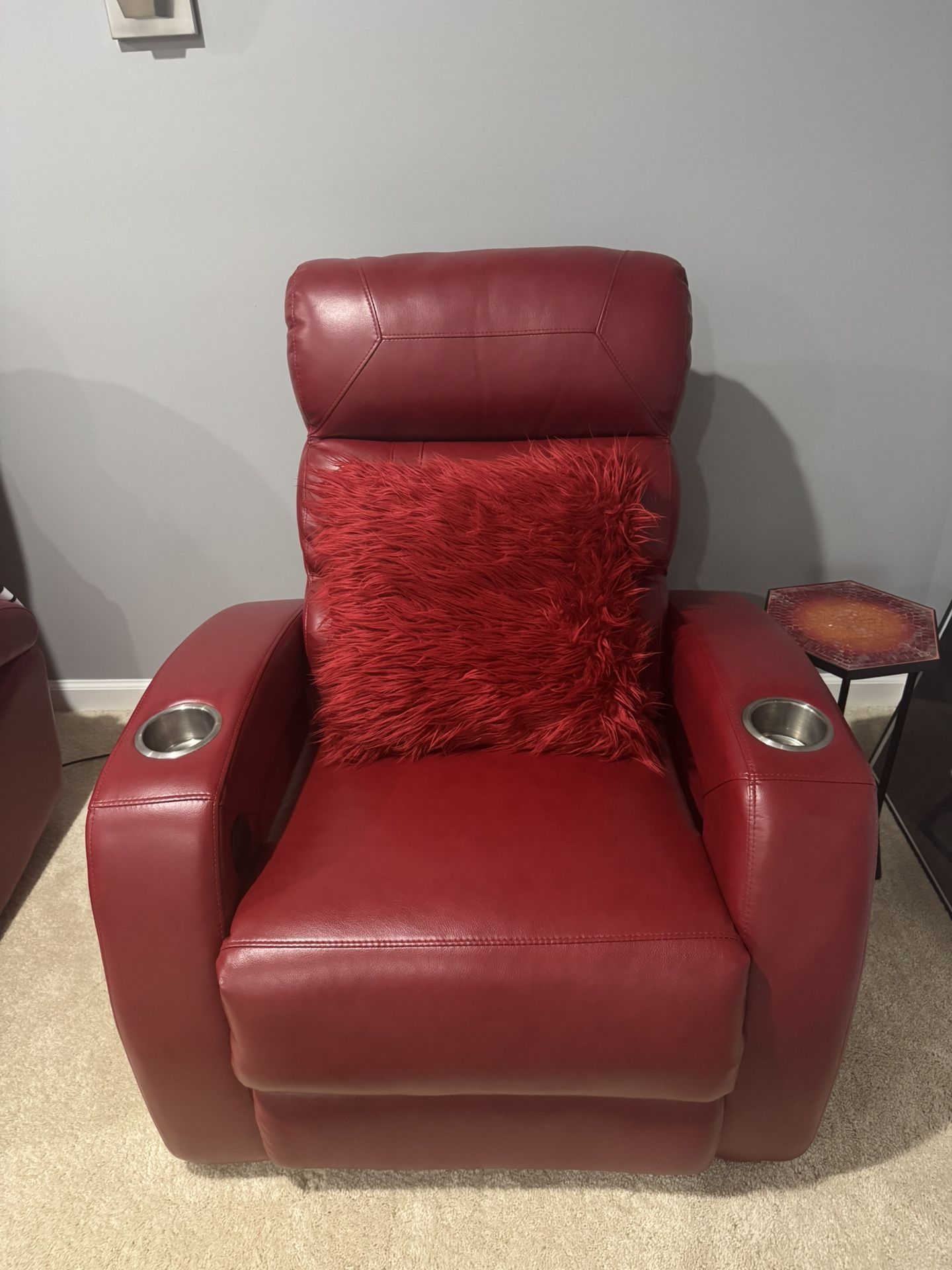 1 Red Electric Leather Recliner