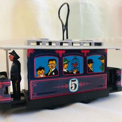 Vintage German Tin Toy Trolley Car with Original Box 