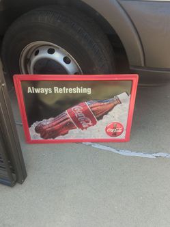 VINTAGE COCA COLA 3D EMBOSSED COKE BOTTLE PLASTIC SIGN STORE DISPLAY 24x17