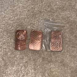 .999 Fine Copper Bullions 