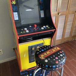 Pac-Man Arcade Game With The Stool