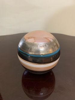 Hand Painted Multicolored Ceramic Orb - 4”
