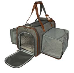 Mr. Peanut's Gold Series Double Expandable Pet Carrier - Platinum Gray