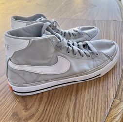 Nike Court Royale Mid Canvas (7.5) Gray & White / Zapatillas Nike grises, lona, talla 7.5