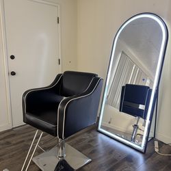 Salon Chair + Vanity Mirror