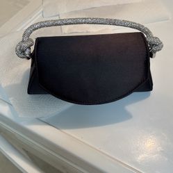 Satin black handbag