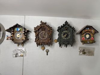 Vintage Lux Mini Cuckoo Clocks Black Forest Style