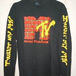 I Want My MTV Music Television Black Long Sleeve Shirt Medium