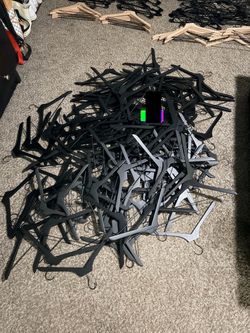 Black wooden hangers