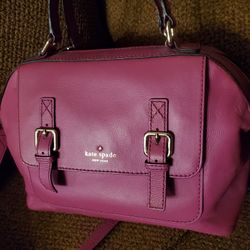 Kate Spade Hot Pink Leather Crossbody Bag Shoulder Bag Handbag Purse Tote  11.5" X 9" X 4.5"