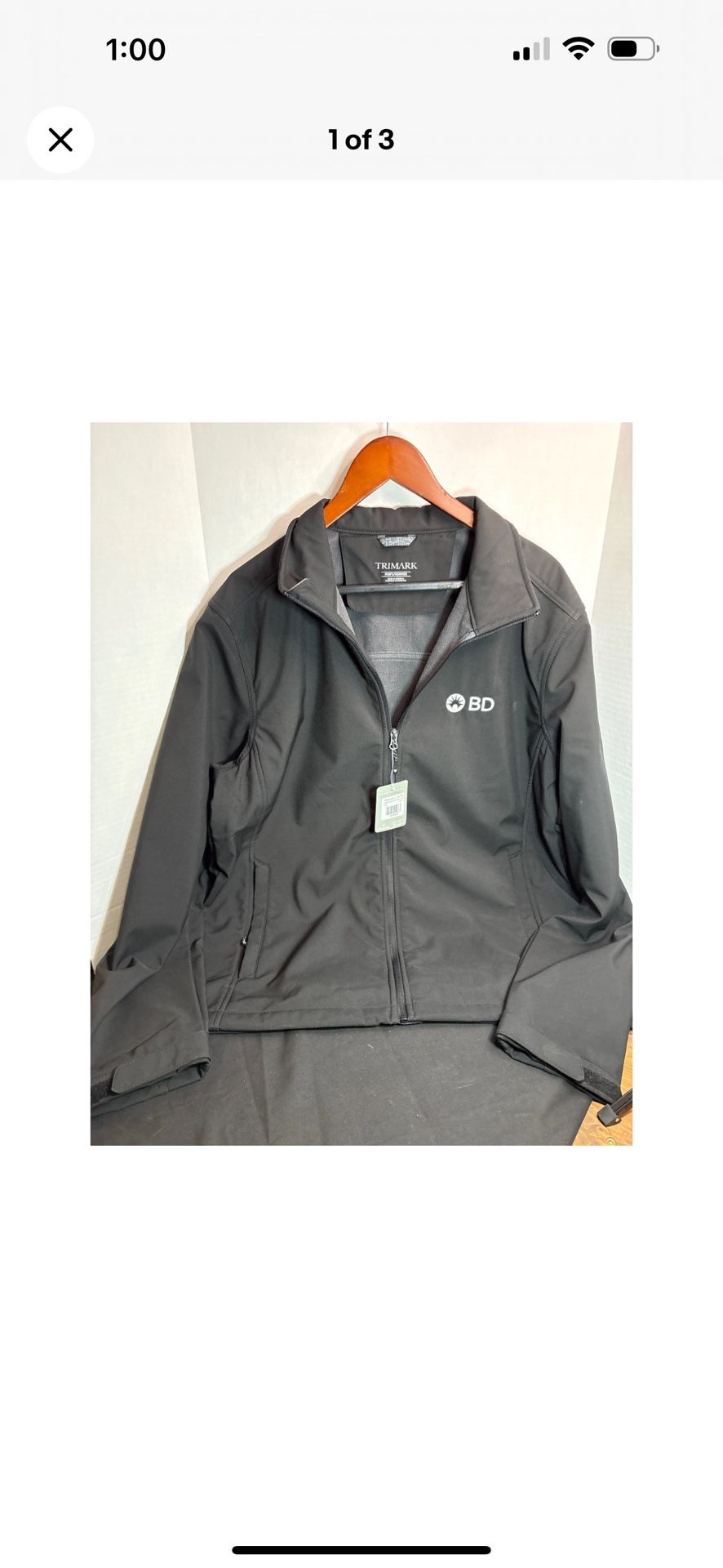 Trimark Softshell Jacket Black Full Zip BD