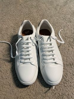 White Low-Top Aldo Leather Sneakers