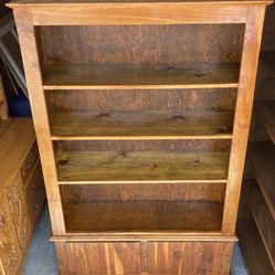 Solid Wood Bookshelf Storage Display Case with Cubby