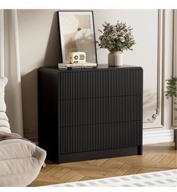 Push to open black 3 drawer