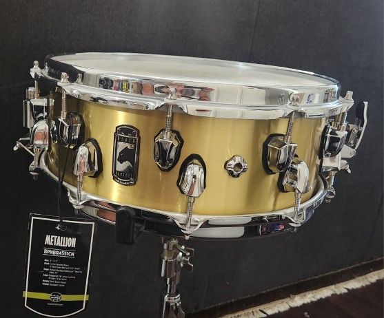 Used Mapex Snare 5.5X14 Black Panther Metallion Brass Drum