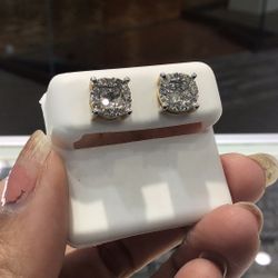 10k Gold Diamond Earrings With 1.25ct Diamond ,big Diamond Earrings With Screw Back .💎💎💎