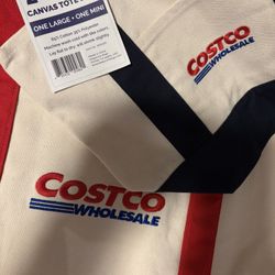 Costco Exclusive 2 Pack Canvas Tote Bag Large Mini Navy