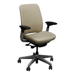 Steelcase Ergonomic Commercial Grade Comfortable Padded Fabric Fully Adjustable Office Desk Computer Chair Leap Chairs Cousin