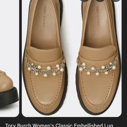 Tory Burch Classic Embellished Lug Loafers 