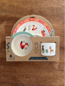 KIDS 5 Piece bamboo fiber dinner set