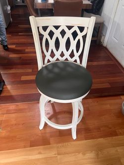 Brand NEW Set of 2 White Wood Bar Stool