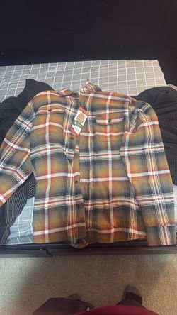 Plaid Flannel Button-Up Shirt with Tags