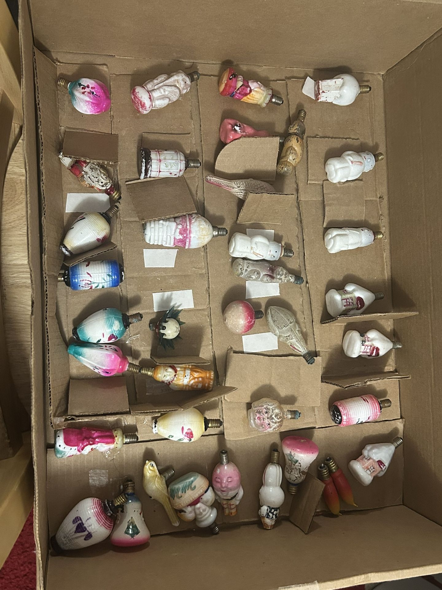 Vintage 1930 Milk Glass Christmas Light Ornaments